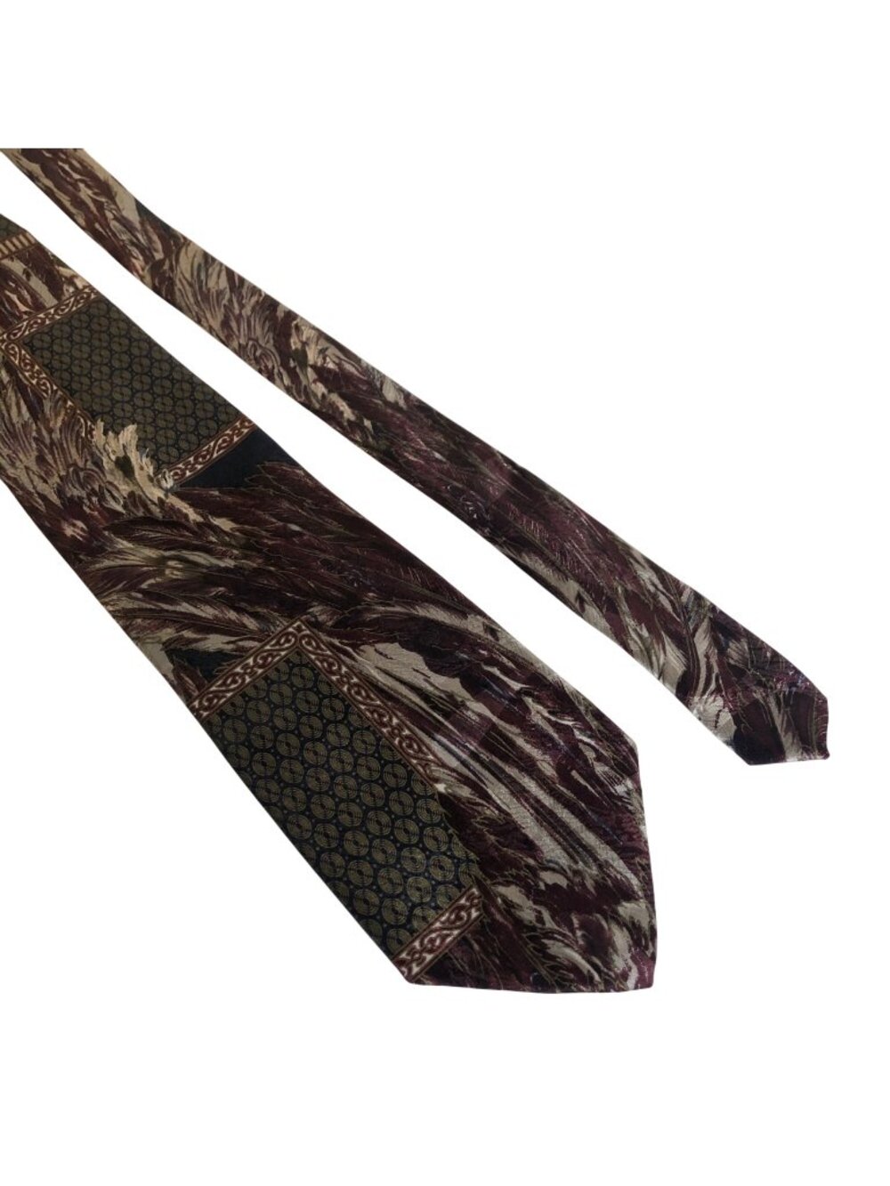 Halberstadts Silk Tie Abstract Burgundy Green Necktie Office Work Formal Gift